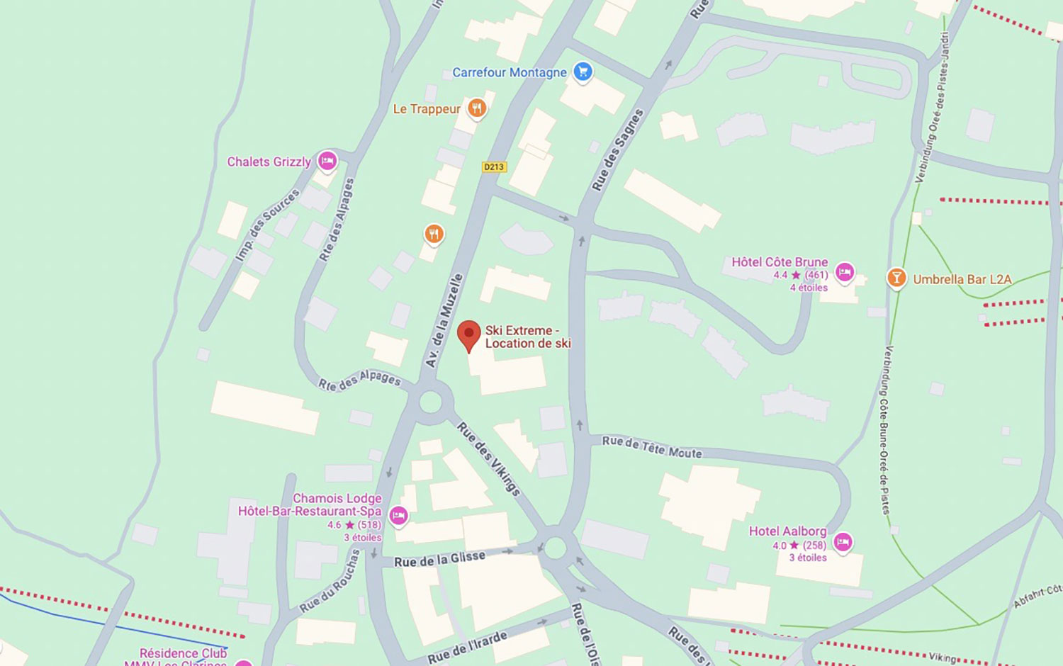 THE LOCATION OF SKI EXTREME STORE